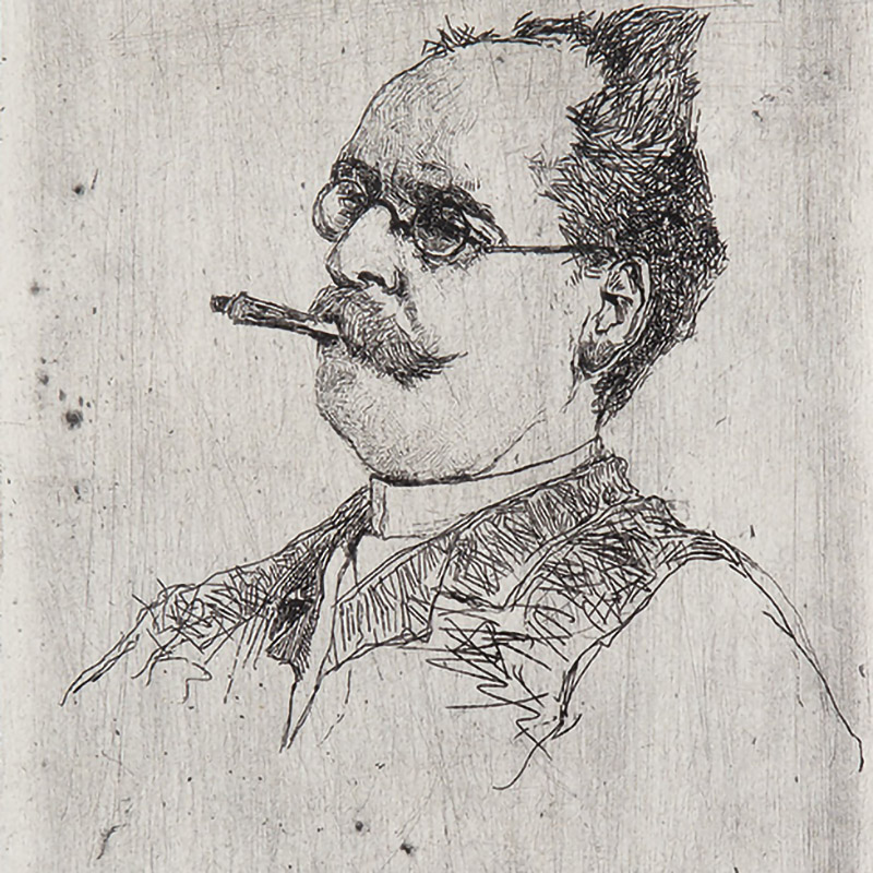 Portrait of a man with chigarette holder