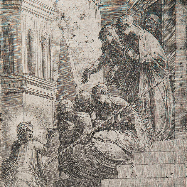 Christ and women on the staircase