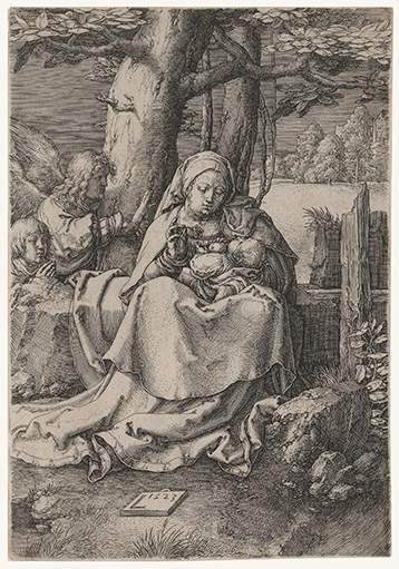 The virgin and child with two angels