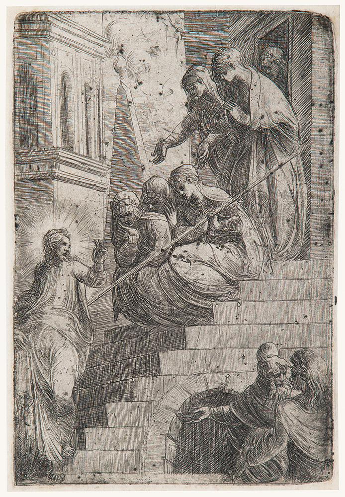 Christ and women on the staircase, SOLD